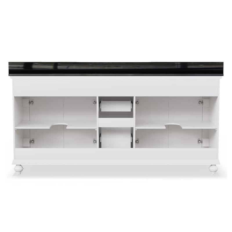 72-Inch Two-Tone Solid Wood Double Sink Bathroom Vanity – Modern Contrast Design with Ample Storage