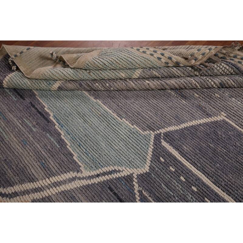 Abstract Moroccan Oriental Large Area Rug Handmade Wool Carpet - 9'10"x 14'7"