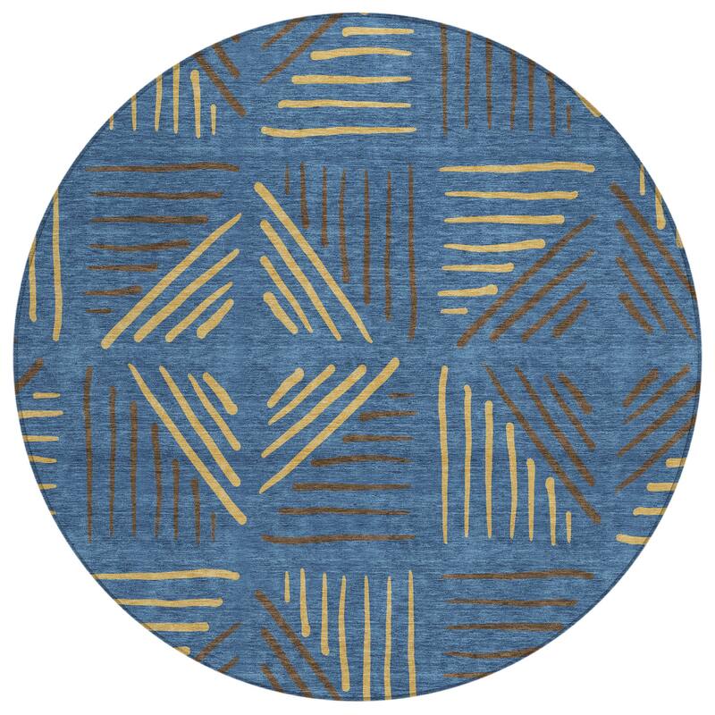 Machine Washable Indoor/ Outdoor Geo Dia Chantille Rug