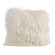 preview thumbnail 25 of 25, Wool Mongolian Lamb Fur Decorative Throw Pillow 16 X 16 - Ivory
