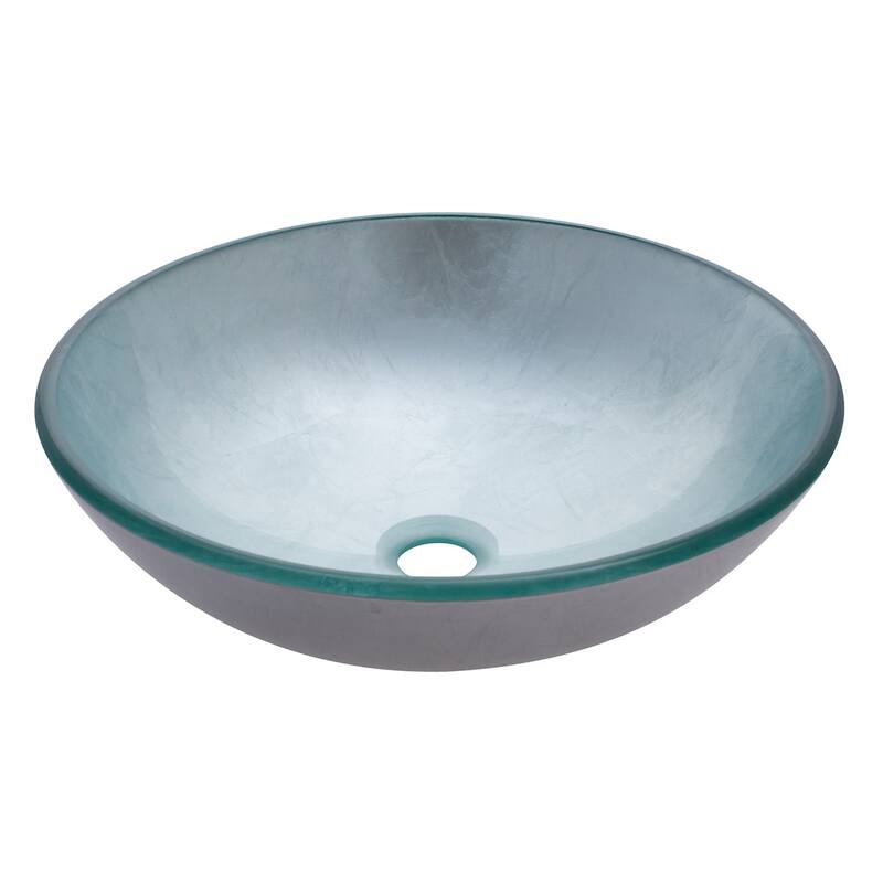 Miseno Painted Foil 16-1/2" Circular Glass Vessel Bathroom Sink