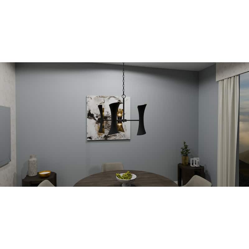Myla 10-Light Matte Black Chandelier