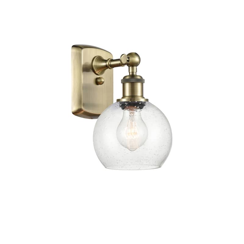 Innovations Lighting 516-1W-10-6 Athens Sconce Athens 10" Tall Wall - Antique Brass / Seedy