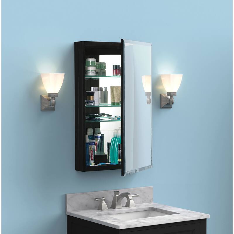 CRAFT + MAIN MMC1536 15" Single Door Mirrored Medicine Cabinet with