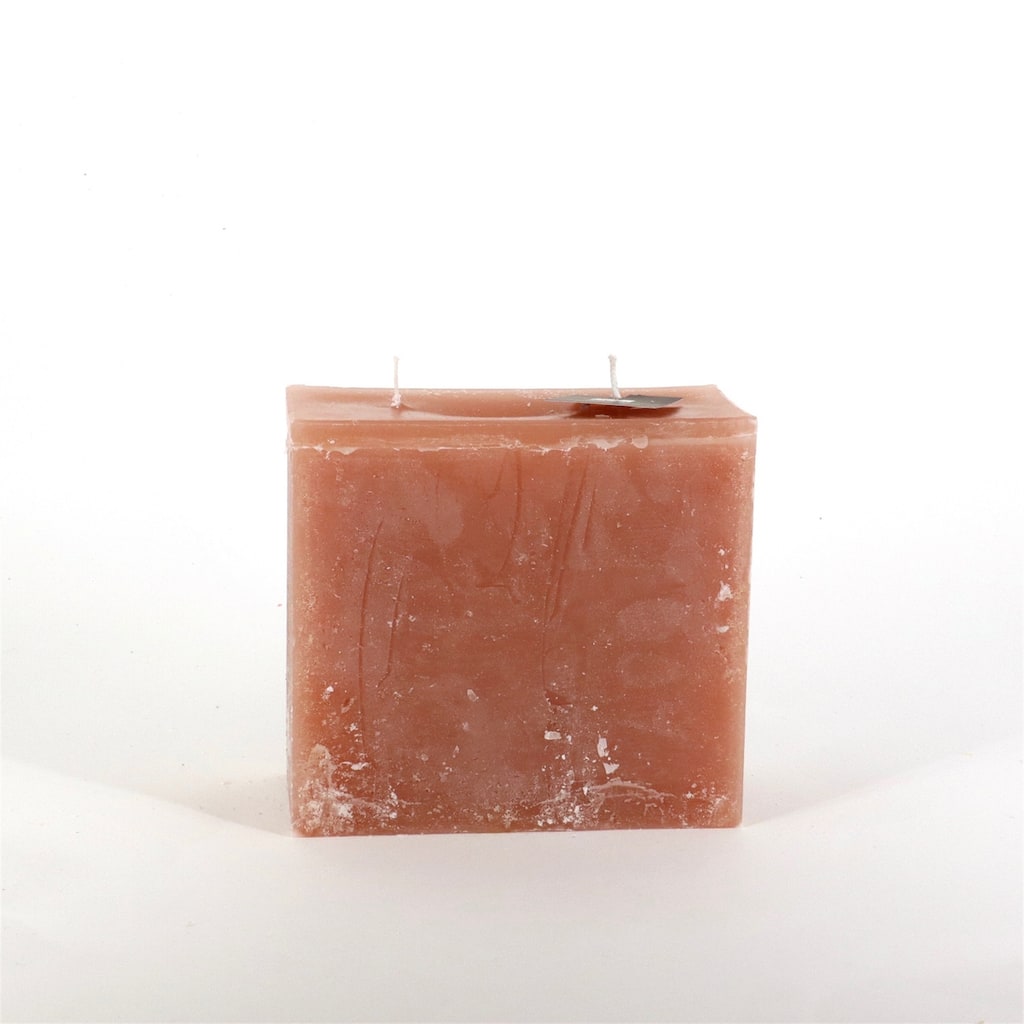 Square 4-Wick Pillar Candle 7.85"x7.85"x7.85" Brique- ST