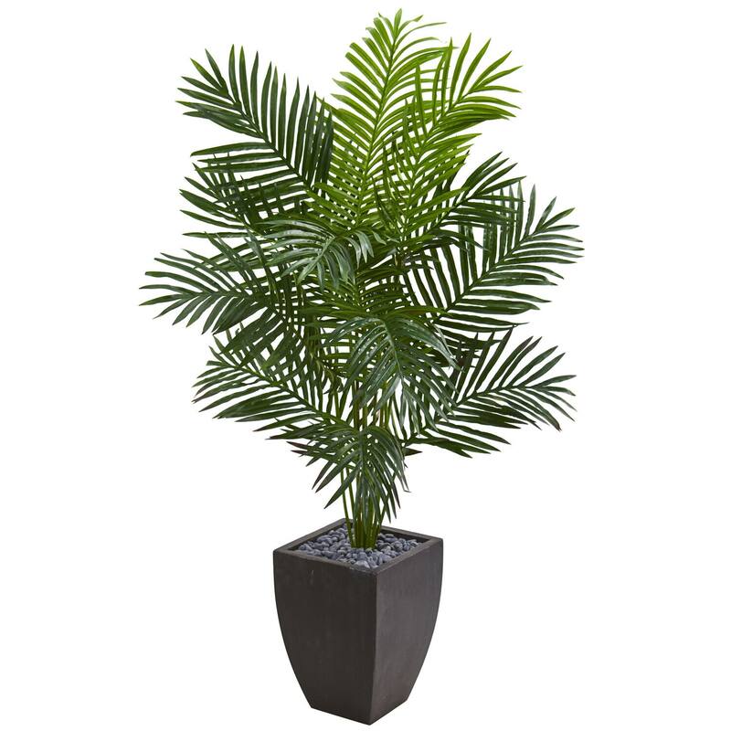 Artificial Palm Tree Indoor, 5.5Ft Green Tropical Tree in Planter, Home Decor, Living Room, Office, Realistic Faux Plant