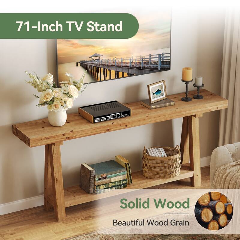 71-Inch TV Stand for 65/70/75-Inch TVs, Extra Long TV Media Console Entertainment Center with Shelve for Bedroom, Living Room