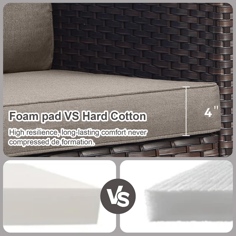 Gymojoy 3-Seat Outdoor Sofa, All-Weather PE Wicker