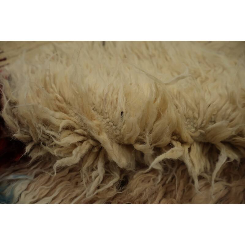 Hand Knotted Oriental 100% Wool Carpet Modern Tribal Beige & Ivories Moroccan Area Rug - 9' 4'' X 6' 9''