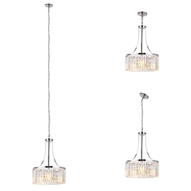 Catalina 3 Light Crystal Foyer Chandelier Pendant Light