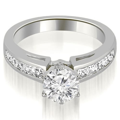 1.20 cttw. 14K White Gold Channel Set Princess Cut Diamond Engagement Ring