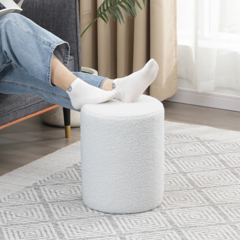 Adeco Ottoman Footrest Fabric Stool for Living Room Bedroom