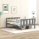 preview thumbnail 17 of 22, Full Size Classic Modern Design Wood Platform Bed Bed Frame with Footboard and Headboard Grey