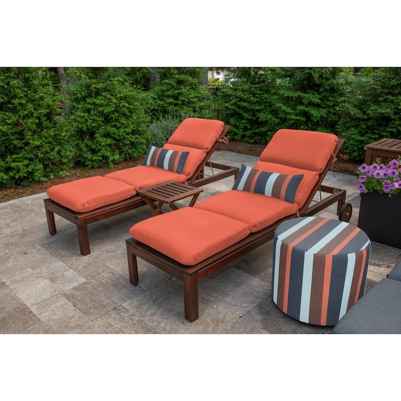 Casual Cushion Sunbrella® Fabric 1-Piece Outdoor Chaise Cushion, 22.5"W x 74"L - 22.5"W x 74"L