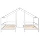 preview thumbnail 6 of 16, Triangular House Twin Over Twin Bunk Bed with Built-in Table, Solid Wood Slats Support, Cozy Style for Kids' Bedroom