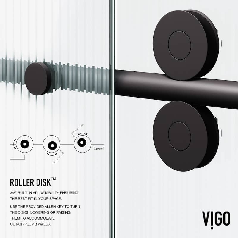 Vigo VG6041FL7274L Elan 74" High x 72" Wide Sliding Frameless Shower