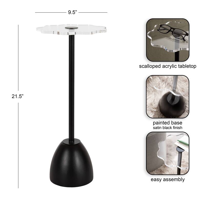 Kate and Laurel Acari Scalloped Drink Table