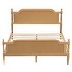 preview thumbnail 13 of 17, Traditional Rattan Queen Size Bed Frame, No Box Spring Needed, Solid Wood, Antique White, French Provincial Design