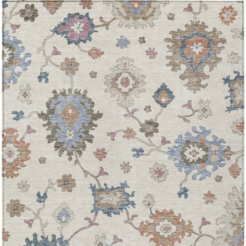 HomeRoots Floral Transitional Rectangle Outdoor Rug