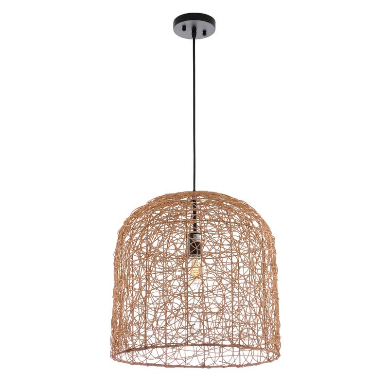 SAFAVIEH Lighting Celedonia 18-inch Pendant - 18" W x 18" D x 20-92" H - Natural - 18Wx18Dx92H