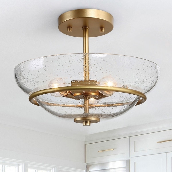 semi flush mount lighting gold