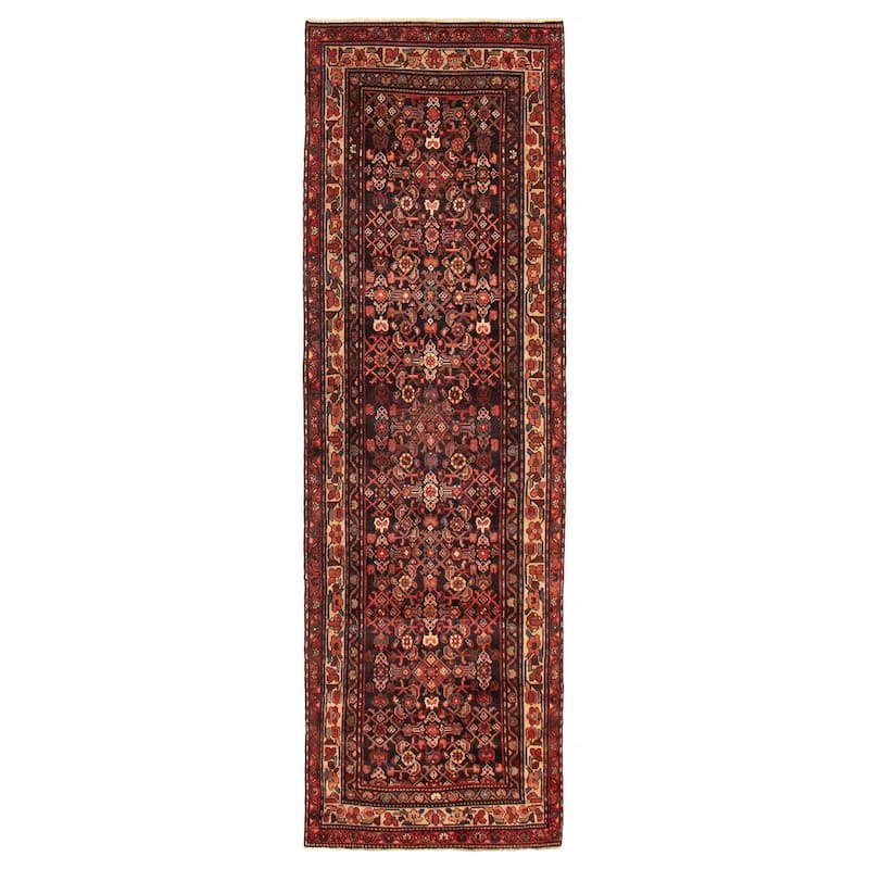 ECARPETGALLERY Hand-knotted Andelz Black Wool Rug - 3'5 x 11'5 - Black - 3'5 x 11'5
