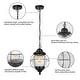 preview thumbnail 8 of 13, Modern Farmhouse Black 1-Light Outdoor Pendant Light Glass Patio Lantern Lamp - D10" X H12"