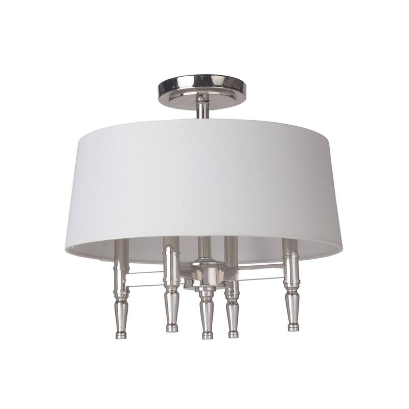 Craftmade Ella 4 Light 18" Wide Semi Flush Ceiling Fixture with White - Polished Nickel