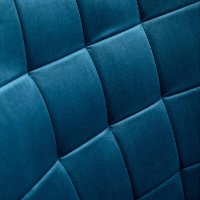 Contemporary Silky Velvet Tufted Accent Chair with Ottoman
