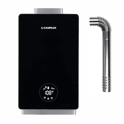 CAMPLUX 3.18 GPM 82,000 BTU Indoor Propane Tankless Water Heater with Digital Display, Black