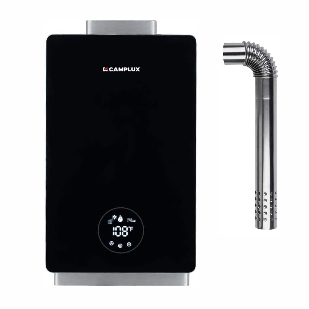CAMPLUX 3.18 GPM 82,000 BTU Indoor Propane Tankless Water Heater with Digital Display, Black