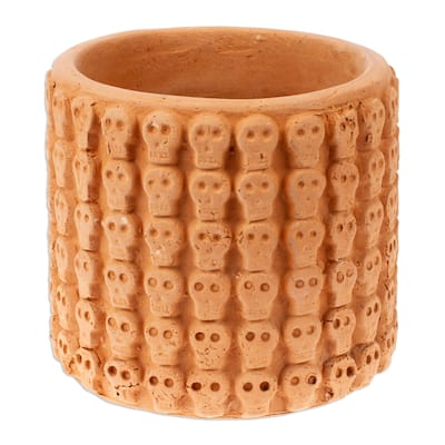 Novica Handmade Portal To The Beige Afterlife Ceramic Flower Pot
