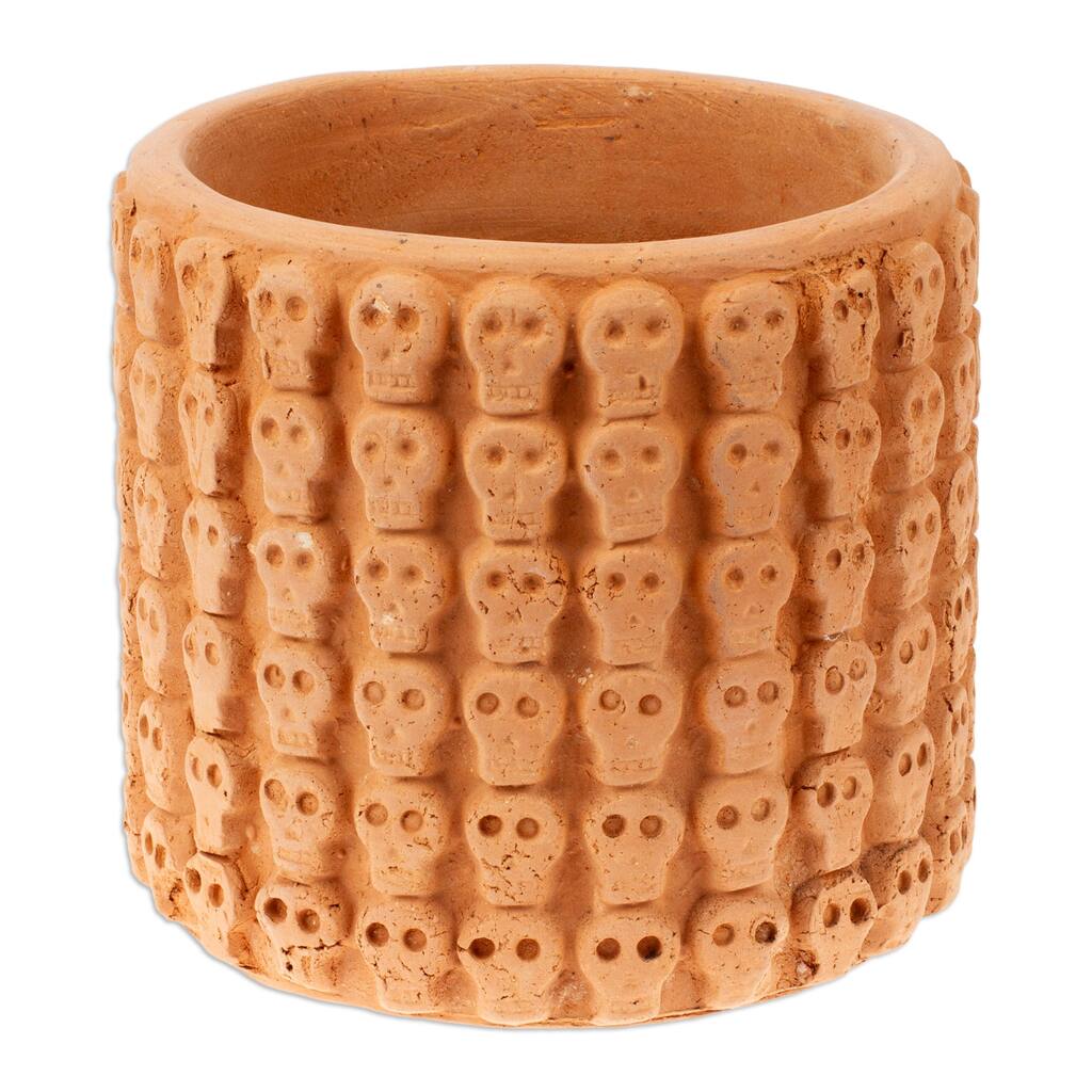 Novica Handmade Portal To The Beige Afterlife Ceramic Flower Pot
