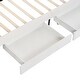 preview thumbnail 6 of 13, Chenille Upholstered Twin Platform Bed, Cartoon Ears Headboard, 2 Drawers, Guardrail