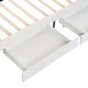 preview thumbnail 6 of 6, White+2 Drawers Chenille Upholstered Twin Size Platform Bed with Cartoon Ears Headboard