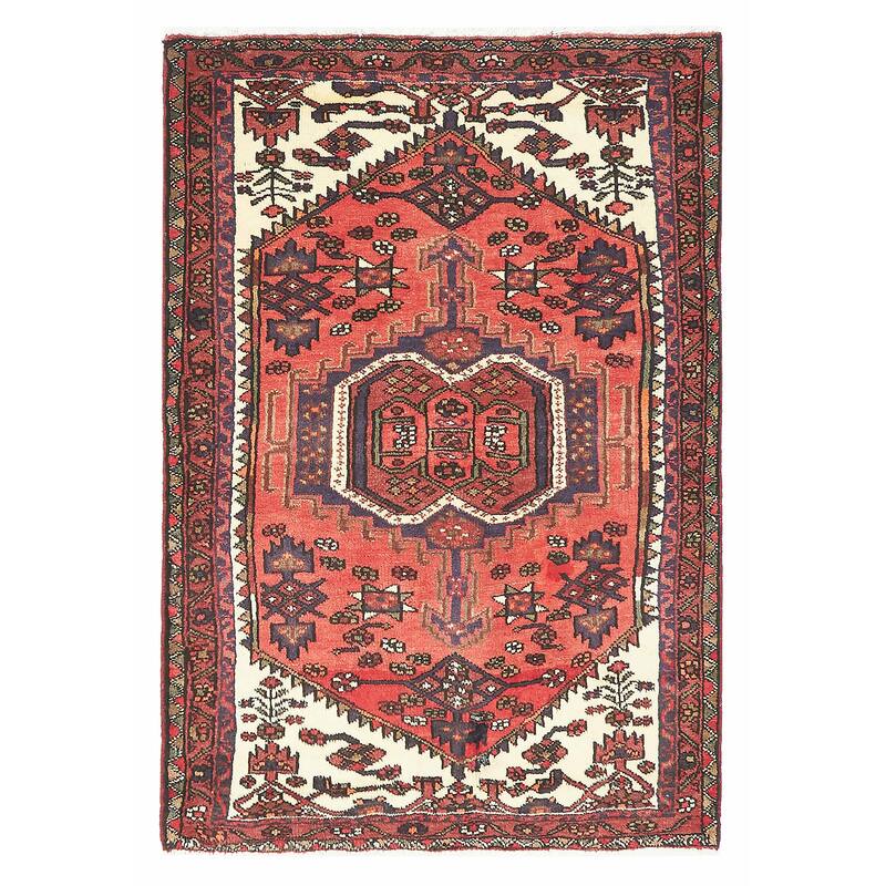 ECARPETGALLERY Hand-knotted Andelz Red Wool Rug - 3'3 x 4'9