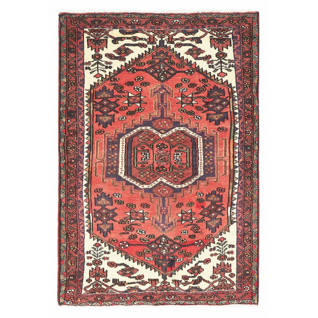 ECARPETGALLERY Hand-knotted Andelz Red Wool Rug - 3'3 x 4'9