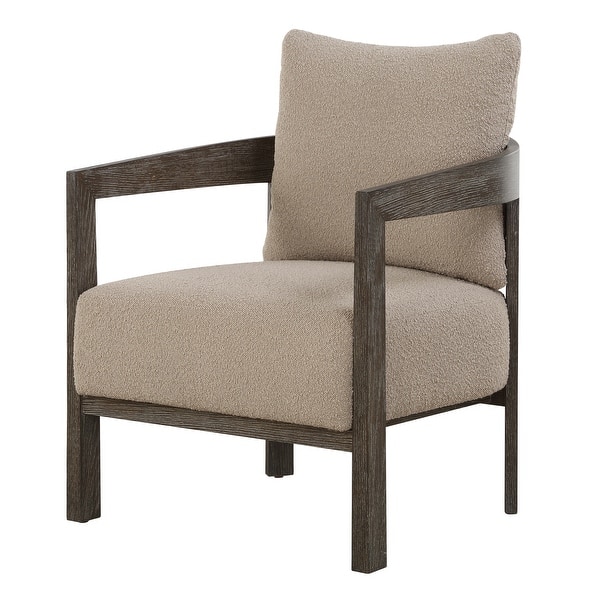 slide 2 of 10, Uttermost Sienna Sand Fabric Accent Chair - 28.5" H x 27" W x 29" D