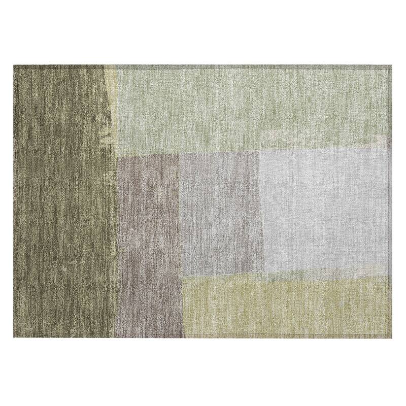 Machine Washable Indoor/ Outdoor Abstract Kraig Chantille Rug