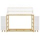 preview thumbnail 5 of 11, Twin Size Kids Floor Bed with Two Movable Wardrobes, Fence and Roof, Natural