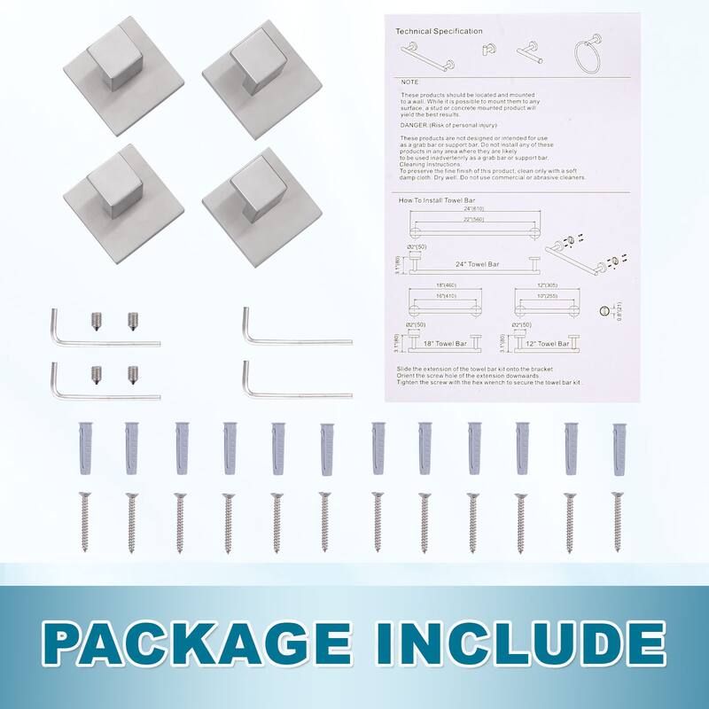 WOWOW J-Hook Wall Mount Robe/Towel Hook 4PCS