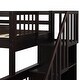 preview thumbnail 8 of 32, Stairway Twin Over Full Bunk Bed with Guardrail & Storage, Wood Bed Frame with Twin Trundle for Kids Teens Adults, Bedroom Dorm