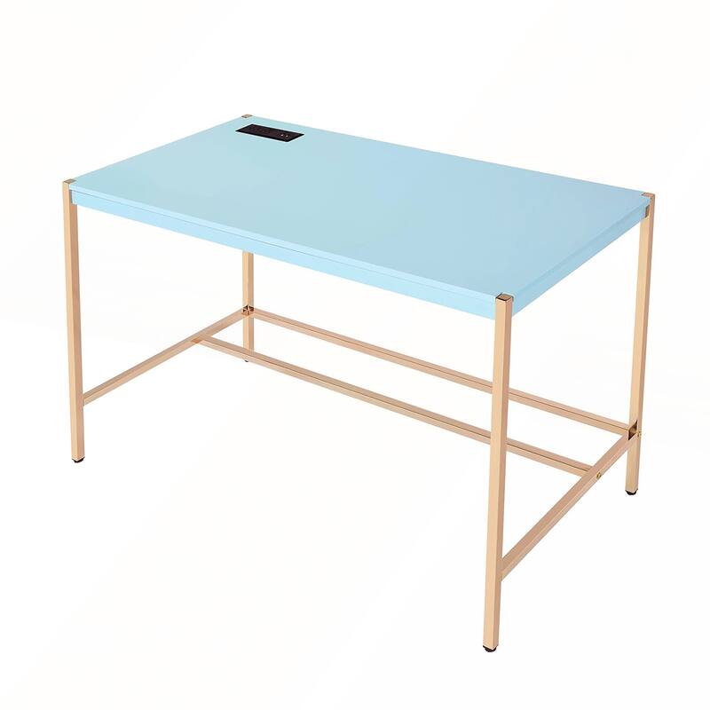 Rectangular Writing Desk with USB Ports