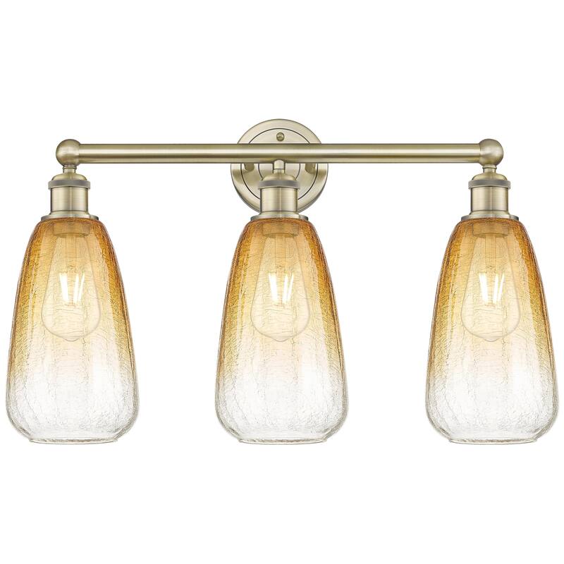Innovations Lighting Endless Possibilities Edison - Brookhaven Almond - 3 Light 24" Bath Vanity Light - Antique Brass/Amber