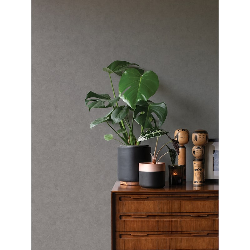 Advantage Ryu Dark Grey Cement Texture Wallpaper - 20.9in x 396in x 0.025in - 20.9in x 396in x 0.025in