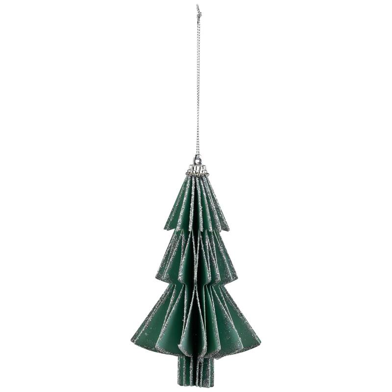 6" Glittered Green Christmas Tree Ornament