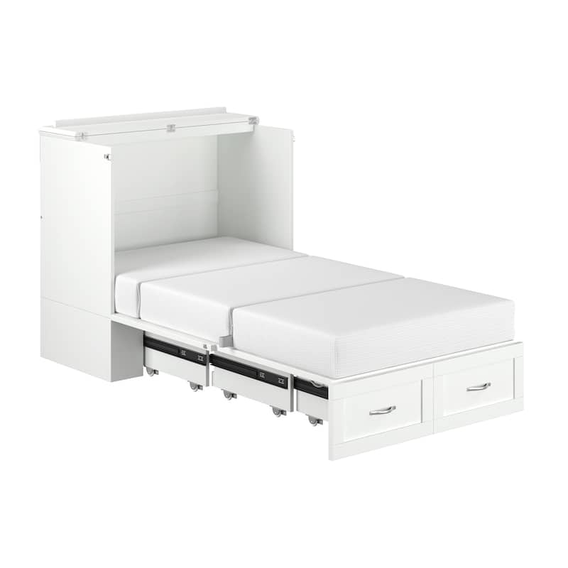 Hamilton Murphy Bed Chest with Storage Drawer and Built-In Charger