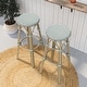 preview thumbnail 30 of 48, Elena Bohemian Round Wicker Patio Stools (Set of 2) by Furniture of America
