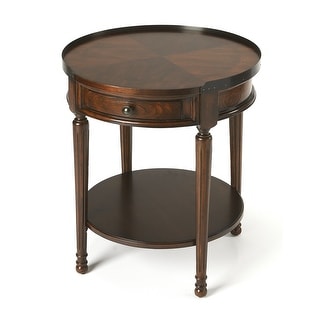 Butler Distressed Solid Rubberwood Accent Table in Plantation Cherry Finish