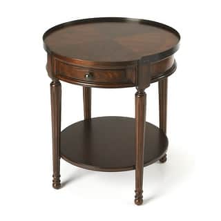Butler Distressed Solid Rubberwood Accent Table in Plantation Cherry Finish